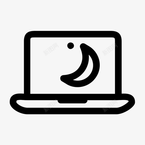 笔记本电脑睡眠模式便携式电脑图标svg_新图网 https://ixintu.com 个人电脑 便携式电脑 新月 月亮 睡眠模式 科技 笔记本电脑 设备