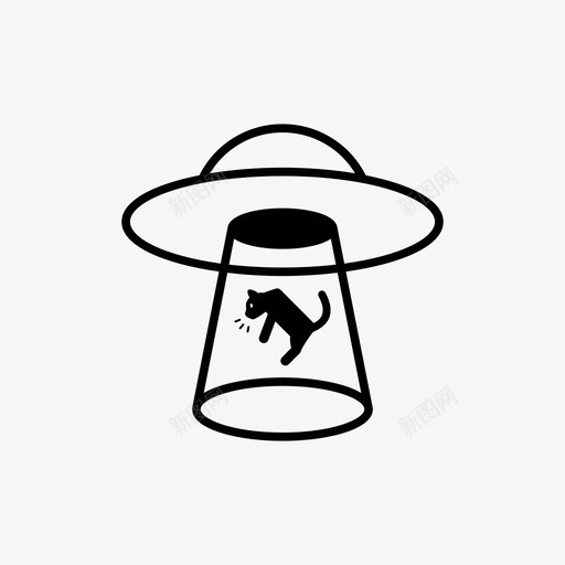 飞碟宇宙飞船外星人图标svg_新图网 https://ixintu.com 外太空 外星人 宇宙飞船 射线 小猫 工人 猫 飞碟
