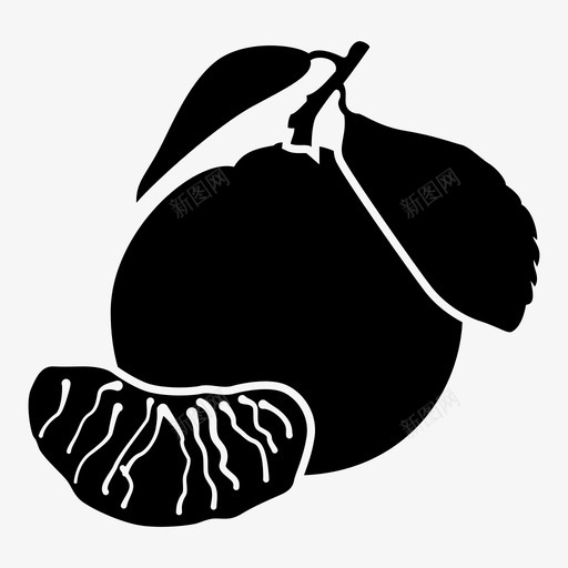 橘子零食植物图标svg_新图网 https://ixintu.com 健康水果 健康零食 健康食品 柑橘 植物 橘子 橘子果 自然 营养 零食