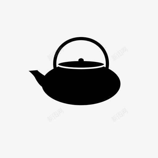 茶壶煮沸铸铁图标svg_新图网 https://ixintu.com 日本 晚餐 烹饪 煮沸 茶壶 蒸煮 铸铁 饮料