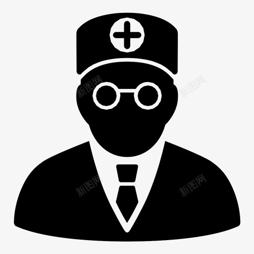 医生官员勤务人员图标svg_新图网 https://ixintu.com 专业人员 人员 从业者 勤务人员 医生 圆形框架 圆形眼镜 官员 护理人员