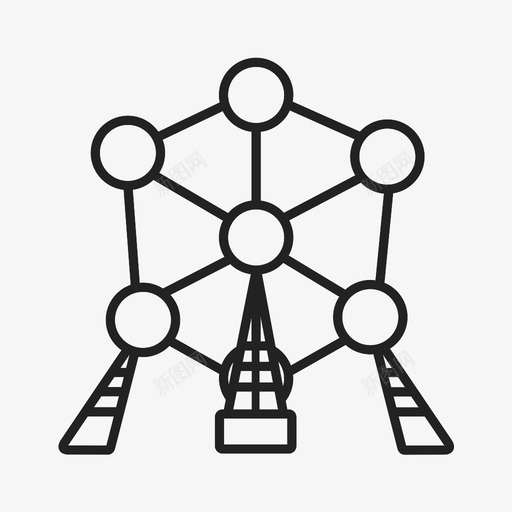 原子球塔图标svg_新图网 https://ixintu.com 原子球塔