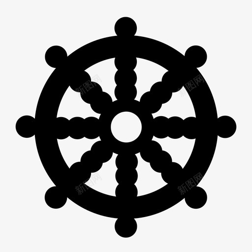 佛教船船长图标svg_新图网 https://ixintu.com 佛教 宗教 对称 船 船长 象征 轮子