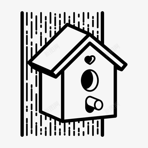 鸟舍鸟巢八哥图标svg_新图网 https://ixintu.com 八哥 可爱的日常插图 善良 巢盒 木材 树木 生活方式 细部 风格 鸟巢 鸟舍