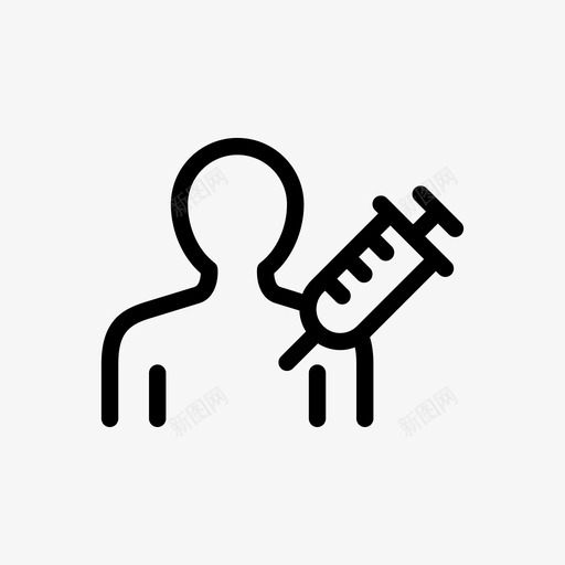 注射针头病人图标svg_新图网 https://ixintu.com 休闲药物 保健 刺针 卡通 接种疫苗 治疗 注射 注射器 病人 穿刺 针头