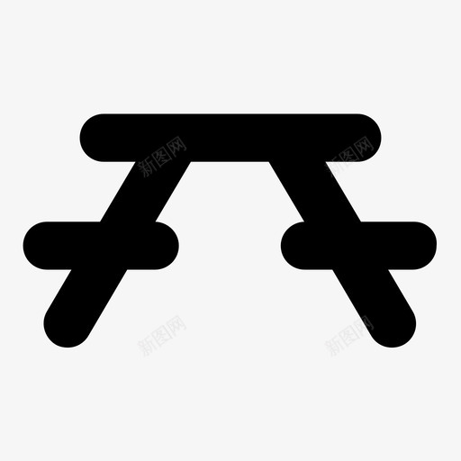 野餐桌放松公园图标svg_新图网 https://ixintu.com 公园 吃 家庭 户外 放松 烧烤 野餐桌 露营