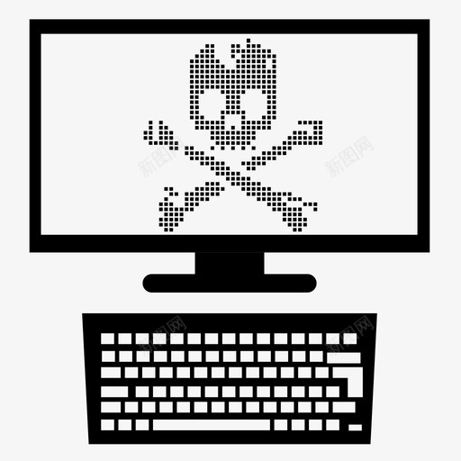 计算机病毒漏洞键盘图标svg_新图网 https://ixintu.com it安全 jollyroger 交叉骨 台式电脑 死亡 漏洞 网络安全 计算机病毒 键盘 黑客