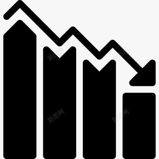 递减图表低点备用收益图标svg_新图网 https://ixintu.com 下降趋势 低点 减速 图表 图表-实心图标 备用收益 报告 模式 递减图表