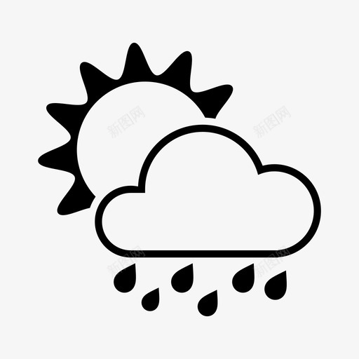 晴雨天气图标svg_新图网 https://ixintu.com 天气图标 晴雨