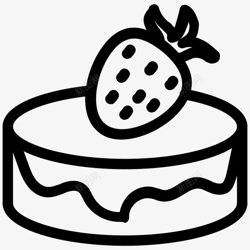 草莓蛋糕烘焙甜点图标svg_新图网 https://ixintu.com 烘焙 甜点 草莓蛋糕 食物