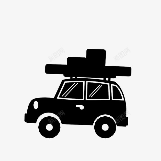 古怪的假日车假期旅行图标svg_新图网 https://ixintu.com 乐趣 假期 古怪的假日车 古怪的假日车辆 家庭 搬家 旅行 汽车 行李