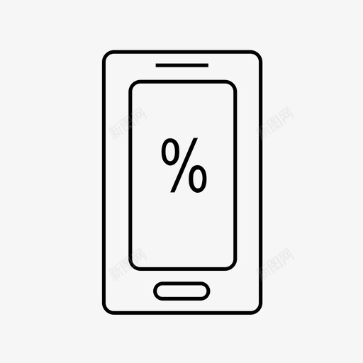移动销售网站购物图标svg_新图网 https://ixintu.com eshop 全价 商店细线 在线 应用程序 折扣 浏览 移动销售 网站 购物