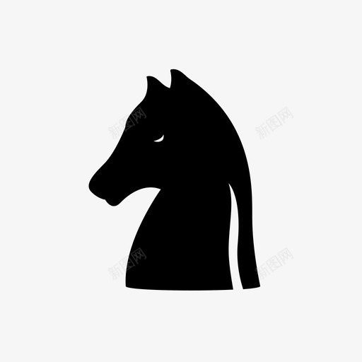 骑士棋盘游戏棋子图标svg_新图网 https://ixintu.com 棋子 棋盘游戏 棋类收藏 策略 骑士