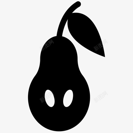 梨食物水果图标svg_新图网 https://ixintu.com 半梨 最健康的食物 有营养的食物 梨 水果 食物