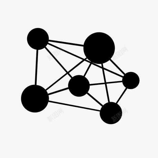 分子细胞连接图标svg_新图网 https://ixintu.com 分子 社交 细胞 网络 连接