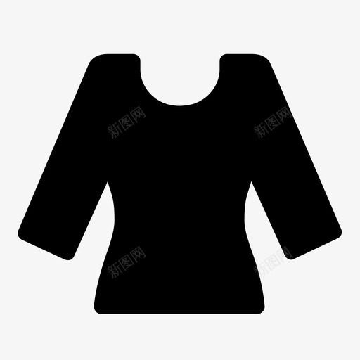 衬衫四分之三长度购物图标svg_新图网 https://ixintu.com 四分之三长度 女士 女式衬衫 时尚 服装 衬衫 购物 长袖