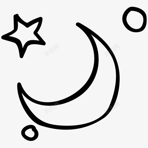 夜晚科学手绘涂鸦图标svg_新图网 https://ixintu.com 夜晚 科学手绘涂鸦图标