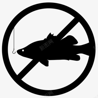 禁止在户外钓鱼图标图标
