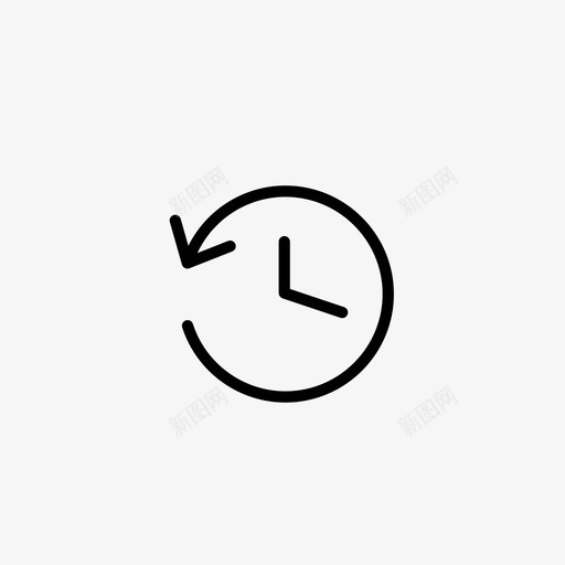 历史倒退时钟图标svg_新图网 https://ixintu.com 倒退 历史 回顾 时钟 时间 过去 逆时针