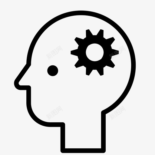 思考思考者心智图标svg_新图网 https://ixintu.com 大脑 心智 思考 思考者 想象 猜测 齿轮