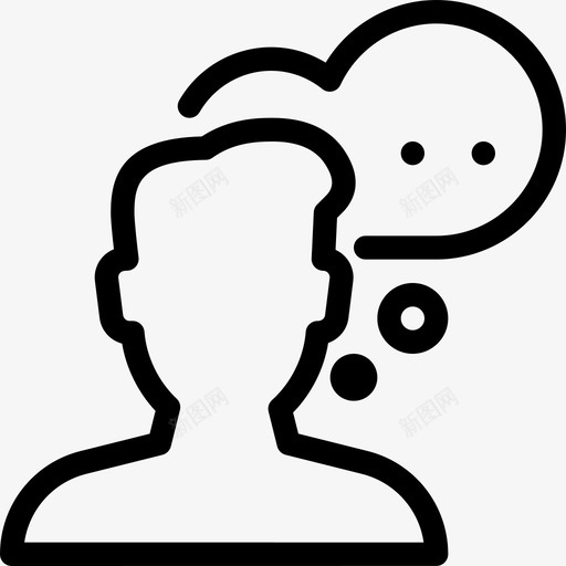 思维泡泡思考交谈图标svg_新图网 https://ixintu.com 交谈 信息聊天线图标 做梦 可能性 思维 思维泡泡 思考 想法 未说出口 聊天