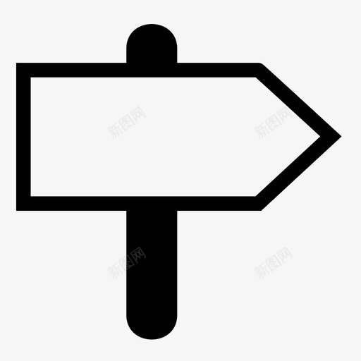 右指路寻路器图标svg_新图网 https://ixintu.com 信号 右 右侧 寻路器 指路 标志 符号 路标 路标板