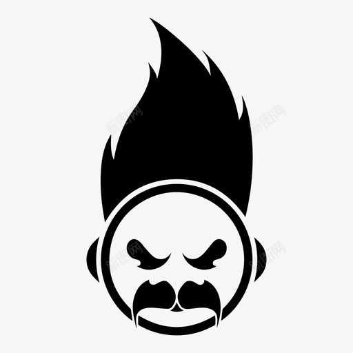 脸摇滚朋克图标svg_新图网 https://ixintu.com 坏蛋表情 头 忍者 摇滚 朋克 男人 脸 表情 身材 骑车人