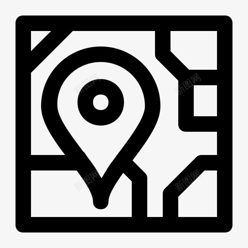 地图道路精确定位图标svg_新图网 https://ixintu.com 位置 地图 地址 导航 广场 指南 方向 精确定位 街道 道路