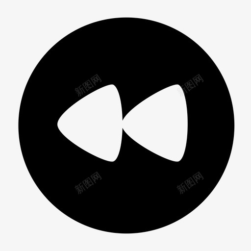 倒带后退按钮图标svg_新图网 https://ixintu.com 上一个 倒带 古怪的媒体播放器图标 后退 按钮 遥控 重播