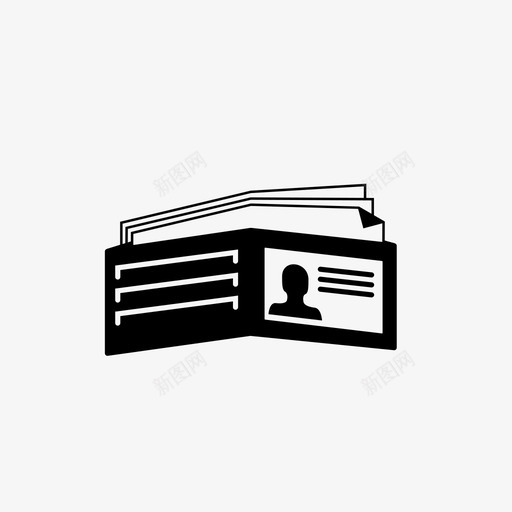 钱包个人钱图标svg_新图网 https://ixintu.com 个人 个人物品 信用卡 执照 现金 账单 账户 身份证 钱 钱包