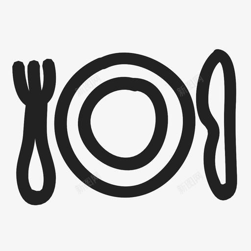 盘子瓷器烹饪图标svg_新图网 https://ixintu.com 刀 叉子 烹饪 瓷器 盘子 餐具 饮食