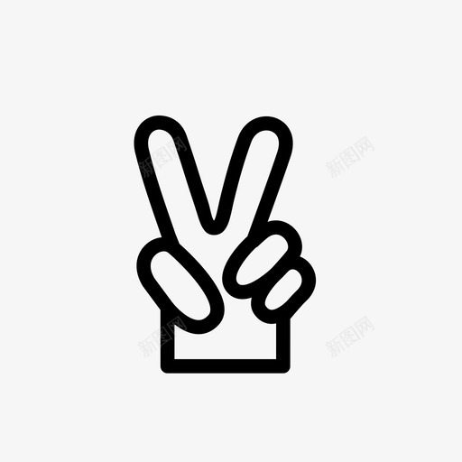 胜利的标志统一信号图标svg_新图网 https://ixintu.com 信号 单行 和平 手 手势 手指 新鲜的图标 统一 胜利的标志 问候