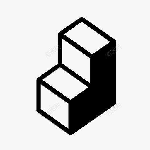 步骤三维拉伸图标svg_新图网 https://ixintu.com 三维 几何图形 形状 拉伸 步骤 等轴测