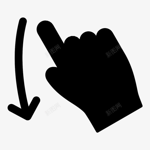 向下滑动交互手势交互式图标svg_新图网 https://ixintu.com 交互式 交互式手势 交互手势 向下滑动 屏幕 手机 滑动 移动 触摸