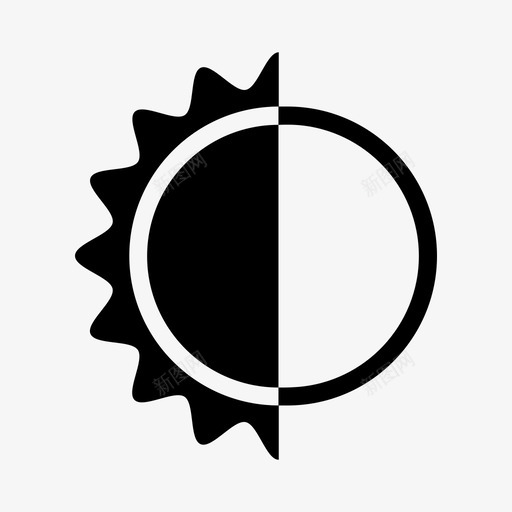 通宵开放黄昏到黎明太阳图标svg_新图网 https://ixintu.com 亮度 全天候 夜间 太阳 对比 月亮 白天 通宵开放 长时间 黄昏到黎明