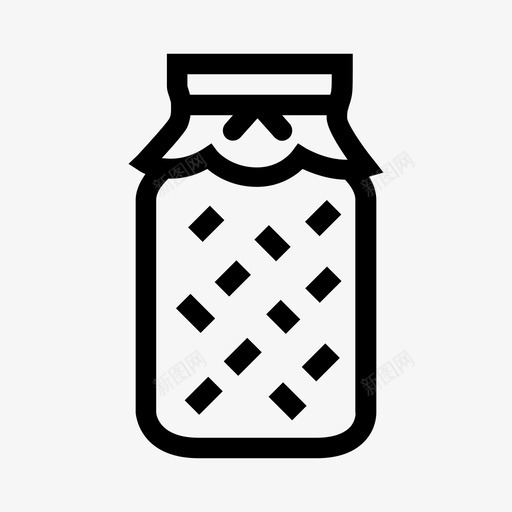 广口瓶食品玻璃罐图标svg_新图网 https://ixintu.com 保鲜 冷藏 发酵 广口瓶 果酱 玻璃罐 腌制 蜜饯 调味料 食品