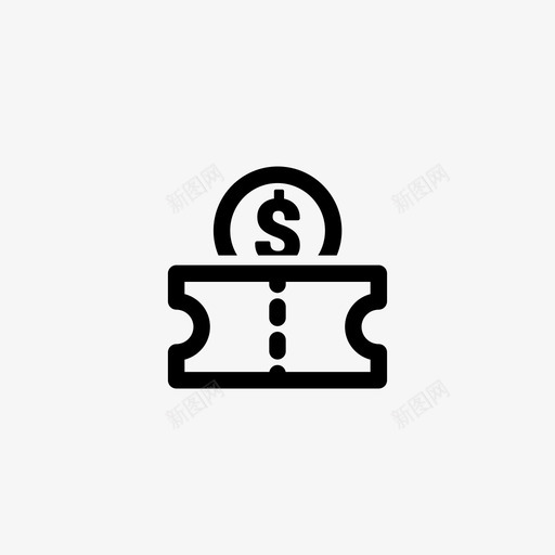 机票交通票售票图标svg_新图网 https://ixintu.com 交通票 卡 售票 机票 现金 界面和网页图标 美元 订票 购票 钱