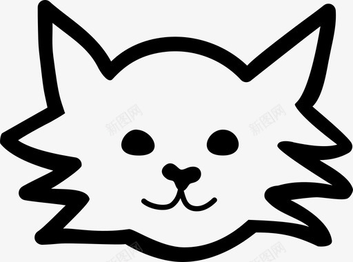 猫耳朵脸图标svg_新图网 https://ixintu.com 嘴 猫 耳朵 胡须 脸