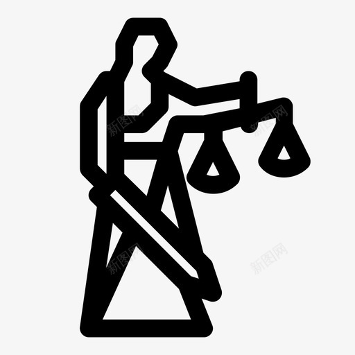女法官leggal剑图标svg_新图网 https://ixintu.com leggal 公正 剑 司法 天平 女法官 权利 管辖权