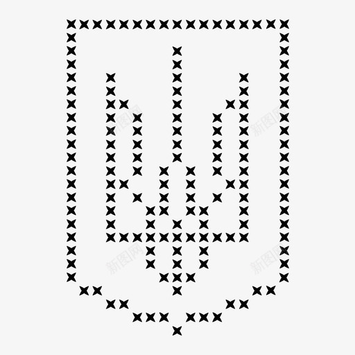tridentvyshyvanka乌克兰图标svg_新图网 https://ixintu.com trident trizub tryzub vyshyvanka 三叉戟乌克兰盾形纹章 乌克兰 刺绣 十字绣 盾徽 盾牌 装饰品