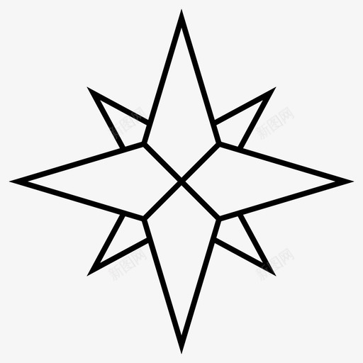 指南针点定向图标svg_新图网 https://ixintu.com 北标 地图 基数 定向 指南针 方向 点 玫瑰 箭头 轮廓