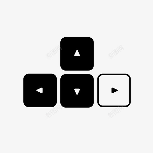键盘白色右侧图标svg_新图网 https://ixintu.com 右侧 按 按钮 方向 白色 箭头 箭头键 键盘 黑色