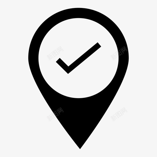 选择位置验证勾选图标svg_新图网 https://ixintu.com 位置 勾选 地图标记 定位 定位销 导航 指针 更正 选择位置 验证