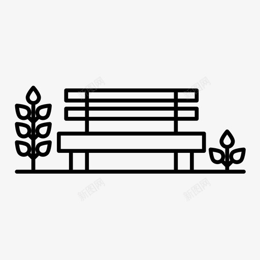 长凳家具花园图标svg_新图网 https://ixintu.com 公园 家具 座位 户外 放松 自然 花园 酒店设施 长凳