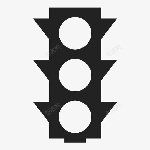 红绿灯街道信号机图标svg_新图网 https://ixintu.com 交叉口 信号机 安全 管制 红绿灯 街道 路标