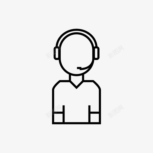 耳机提示电话图标svg_新图网 https://ixintu.com uesr 人员 先生 客服 市场 接线员 提示 热线 电话 男士 耳机