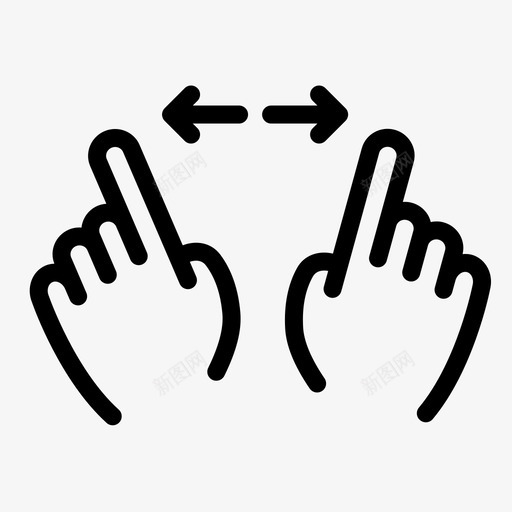 双手放大屏幕手势刷卡图标svg_新图网 https://ixintu.com 交互式手势 交互手势 刷卡 双手放大 屏幕手势 手势滑动点击触摸设置 技术 触摸屏 触摸屏手势 触摸手势