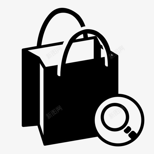 购物袋查看商店图标svg_新图网 https://ixintu.com 商店 查看 查看购物车 电子商务 购买 购物袋 零售