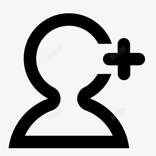 添加用户组人图标svg_新图网 https://ixintu.com 人 加 日常图标 添加用户 社交 组