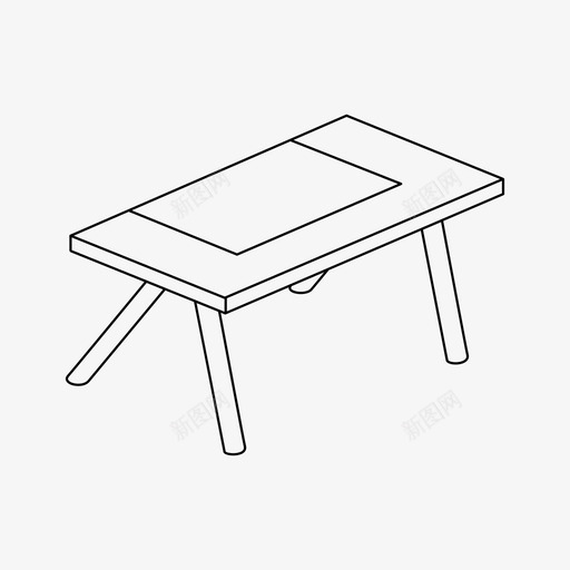 桌子写字台工作台图标svg_新图网 https://ixintu.com 写字台 办公室 室内 家具 工作 工作台 工作空间 桌子 设施